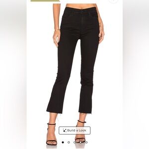 Mother The Hustler Ankle Fray Classic Black Women's Jeans in Encounters at Night